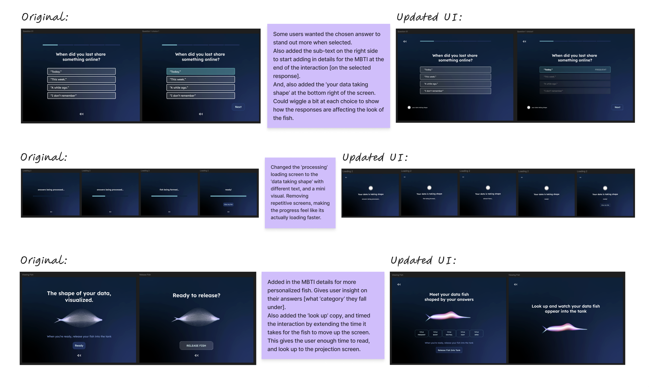 Copy and UI Edits