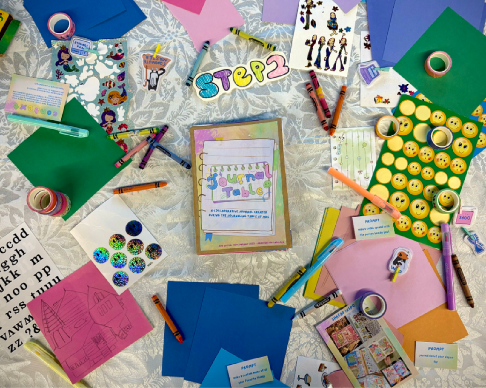 Journal Spread with craft materials