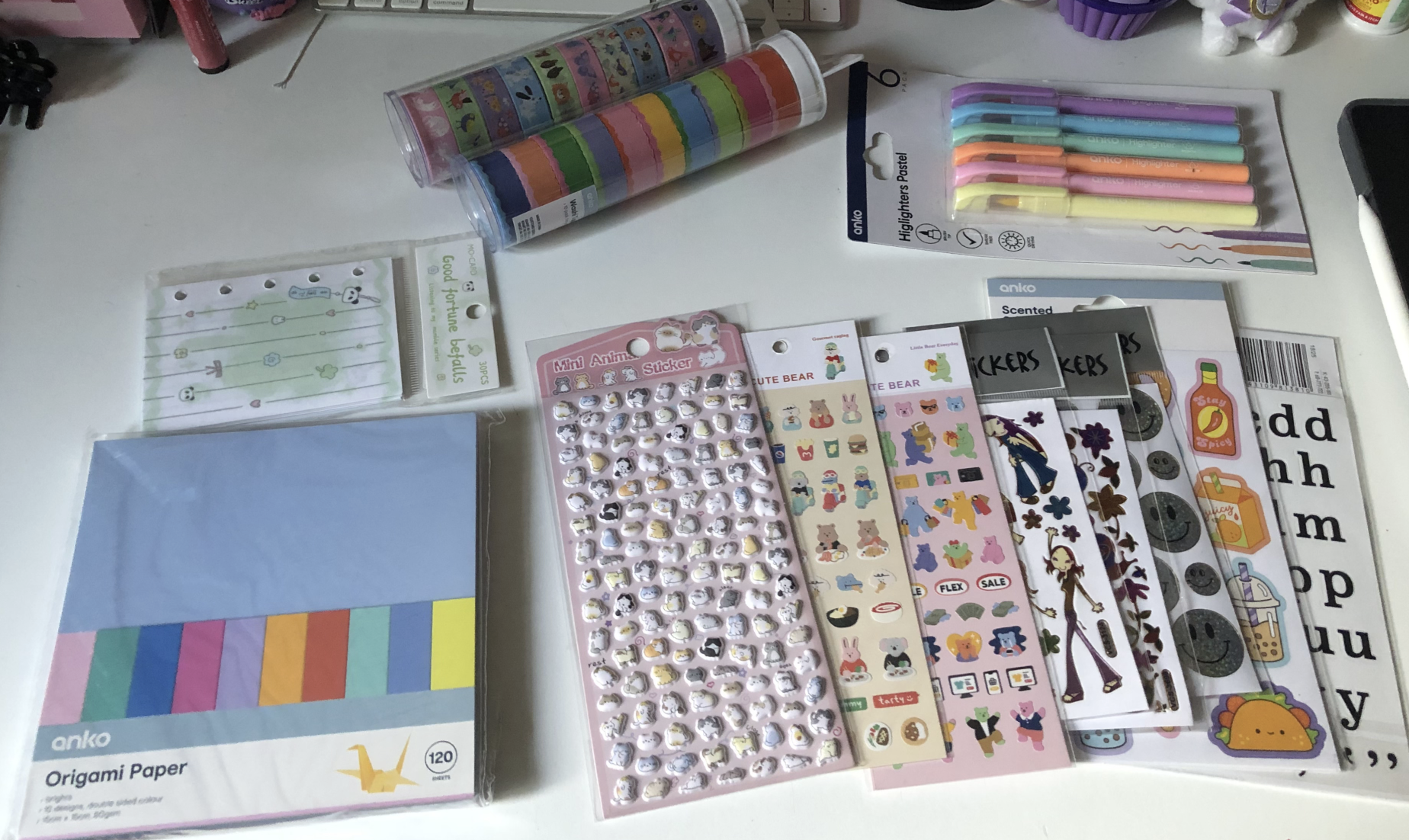 The journaling materials I collected