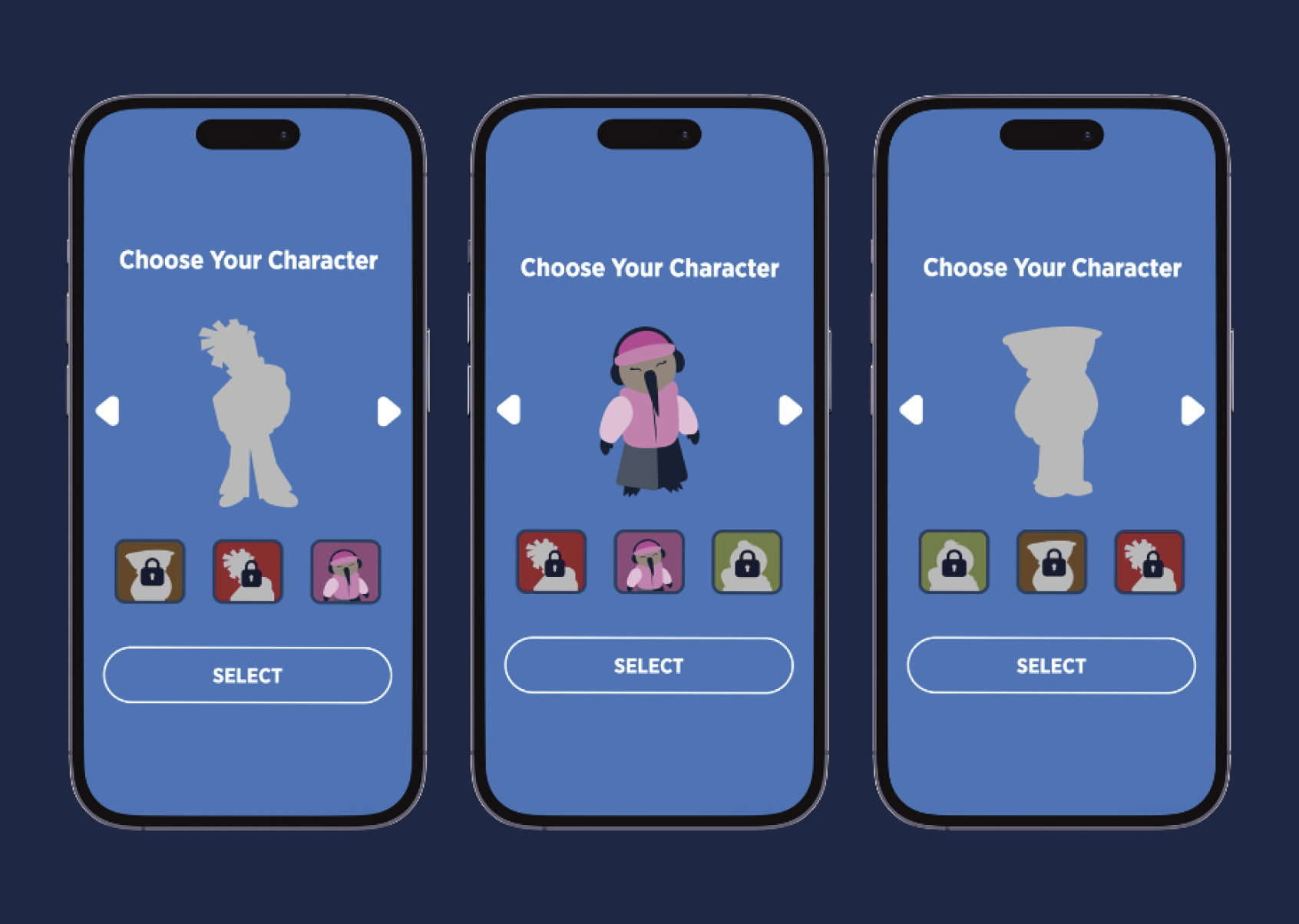 Selecting Character Screen