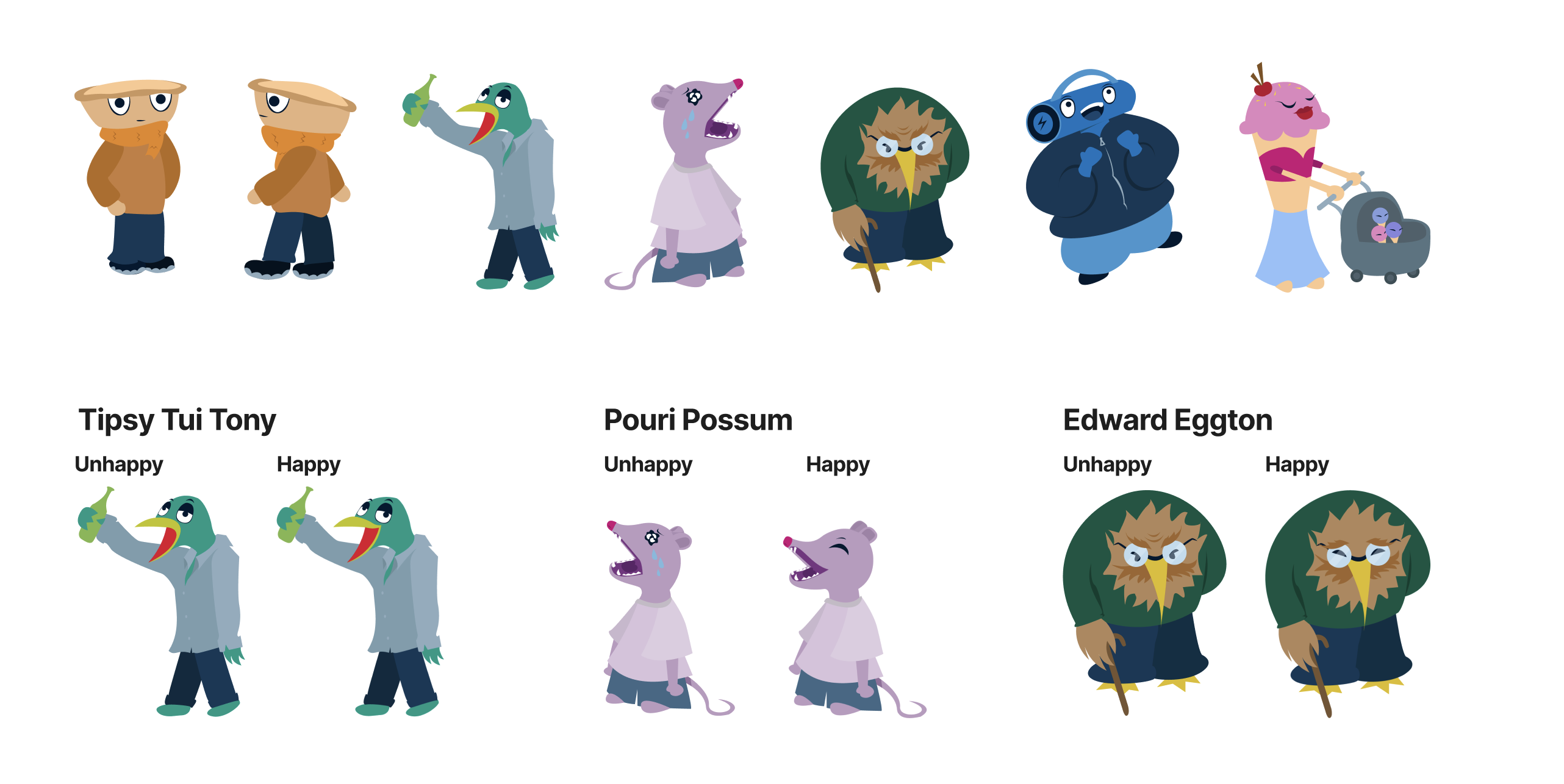Character illustrations I helped with