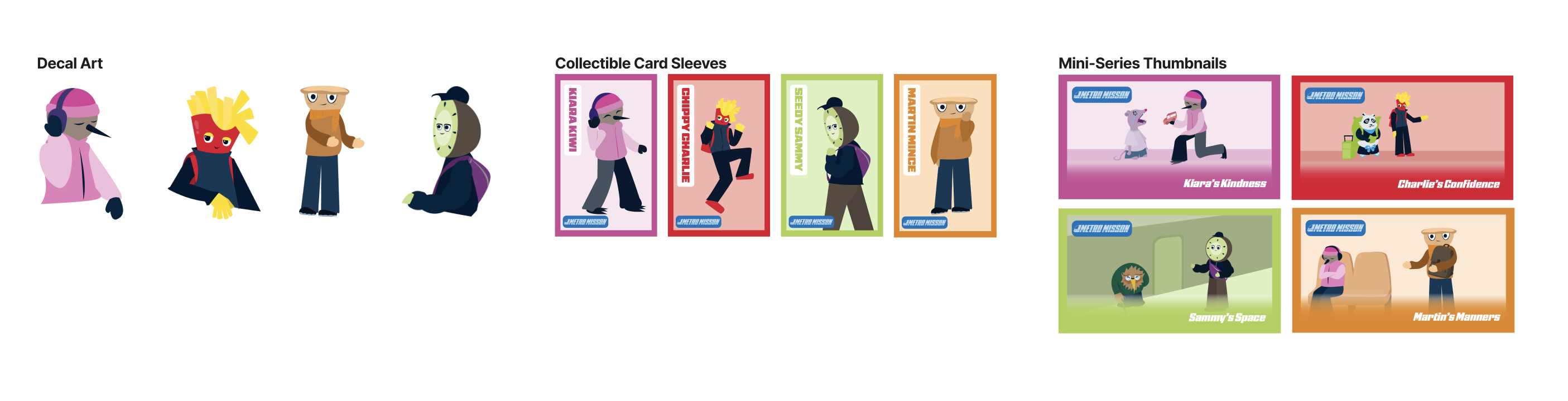 Illustrations for Campaign : Sticker Decals, Card Sleeves, YouTube Mini-Series