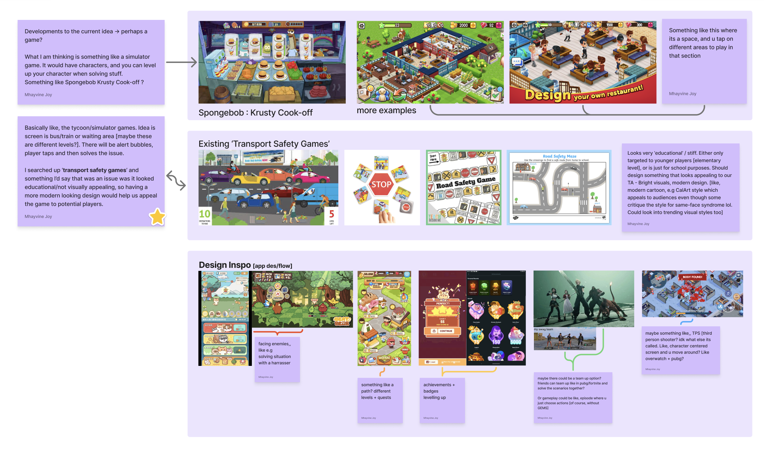 Research on mobile and transport games